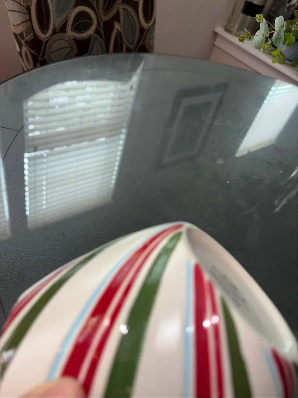 Hallmark Striped Ceramic Bowl dishwasher microwave safe Christmas